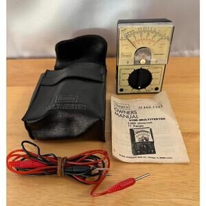 Vintage Sears 452.5201 VOM-Multitester Analog Multimeter with Case and Manual
